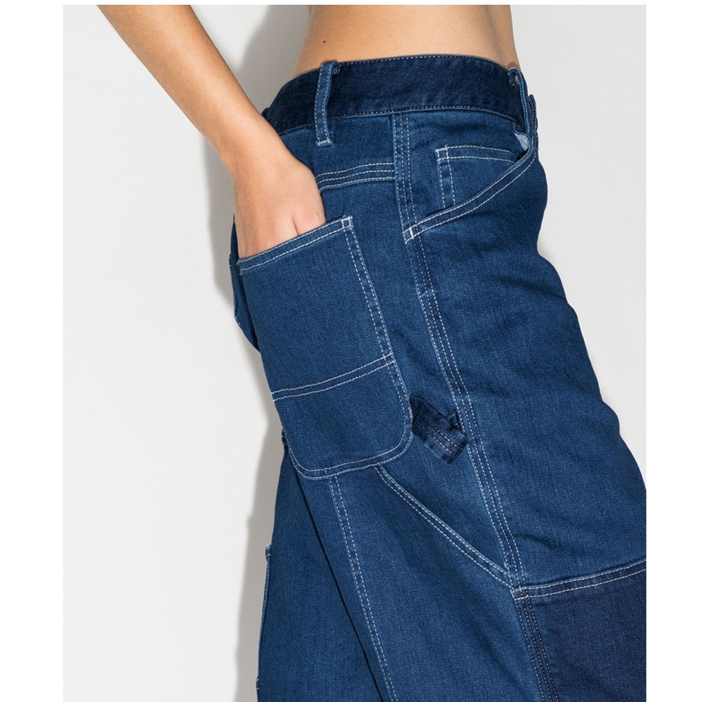 STAUD Painter panelled denim trousers NWT